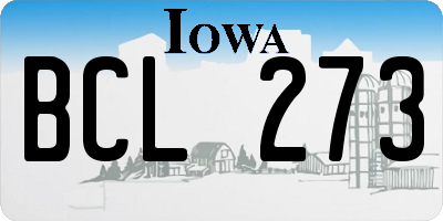 IA license plate BCL273