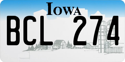 IA license plate BCL274