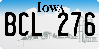IA license plate BCL276