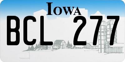 IA license plate BCL277