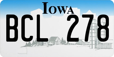 IA license plate BCL278