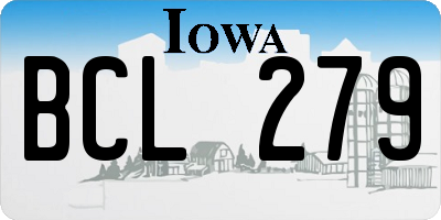 IA license plate BCL279