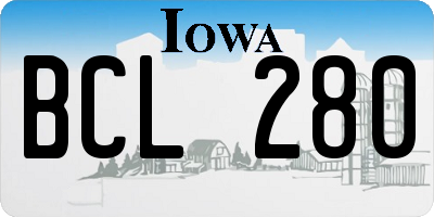 IA license plate BCL280