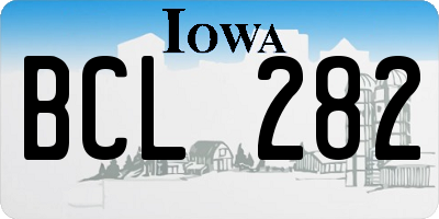 IA license plate BCL282