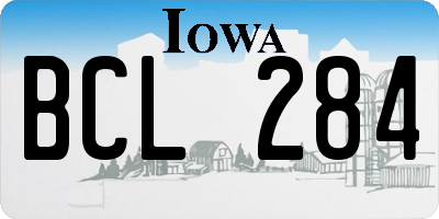 IA license plate BCL284