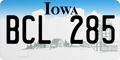 IA license plate BCL285