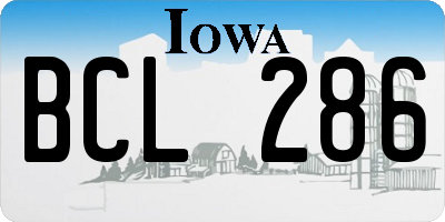 IA license plate BCL286