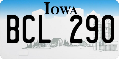 IA license plate BCL290