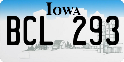 IA license plate BCL293