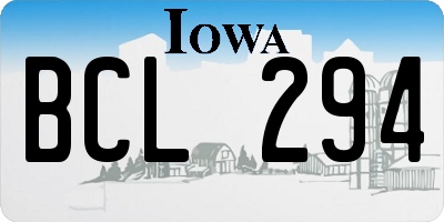 IA license plate BCL294