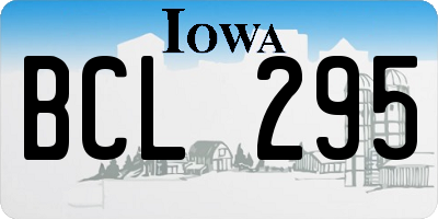 IA license plate BCL295