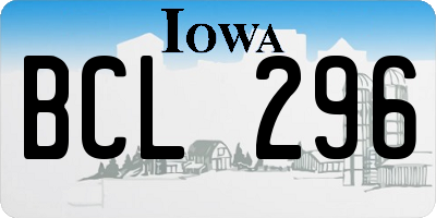 IA license plate BCL296