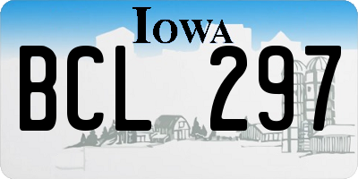 IA license plate BCL297
