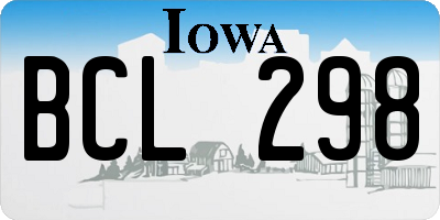 IA license plate BCL298