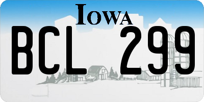 IA license plate BCL299
