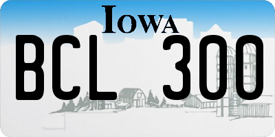 IA license plate BCL300