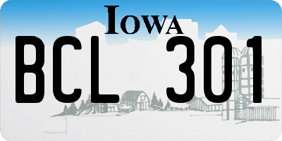 IA license plate BCL301