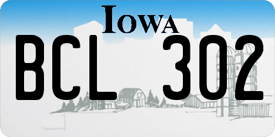IA license plate BCL302