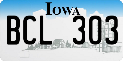 IA license plate BCL303