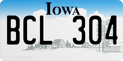 IA license plate BCL304