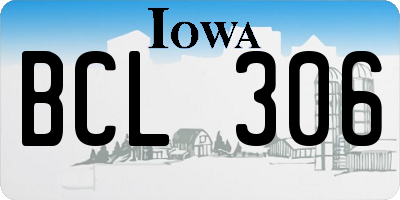 IA license plate BCL306