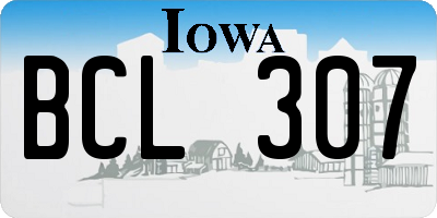IA license plate BCL307