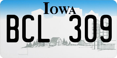 IA license plate BCL309