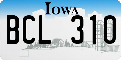 IA license plate BCL310