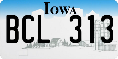 IA license plate BCL313
