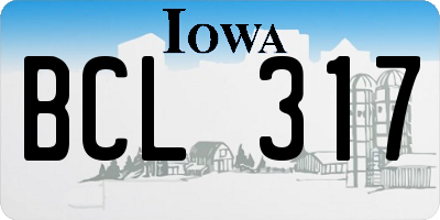 IA license plate BCL317