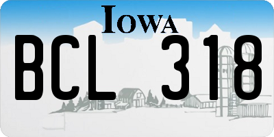 IA license plate BCL318