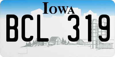 IA license plate BCL319
