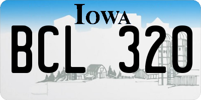 IA license plate BCL320
