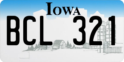 IA license plate BCL321