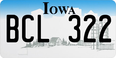 IA license plate BCL322