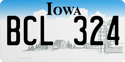 IA license plate BCL324