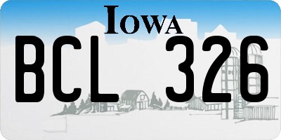 IA license plate BCL326