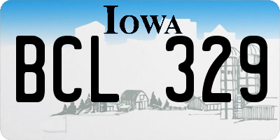IA license plate BCL329