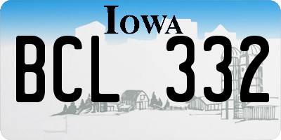 IA license plate BCL332