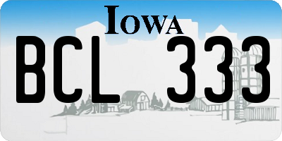 IA license plate BCL333