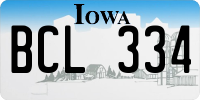 IA license plate BCL334