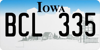 IA license plate BCL335