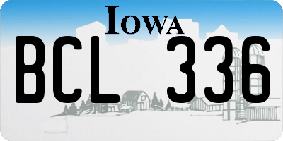 IA license plate BCL336
