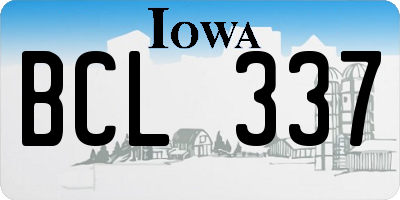 IA license plate BCL337