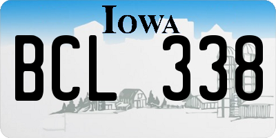IA license plate BCL338
