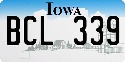IA license plate BCL339