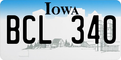 IA license plate BCL340