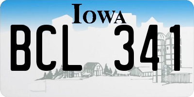 IA license plate BCL341