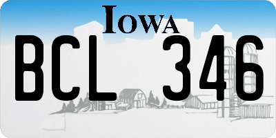 IA license plate BCL346