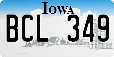 IA license plate BCL349